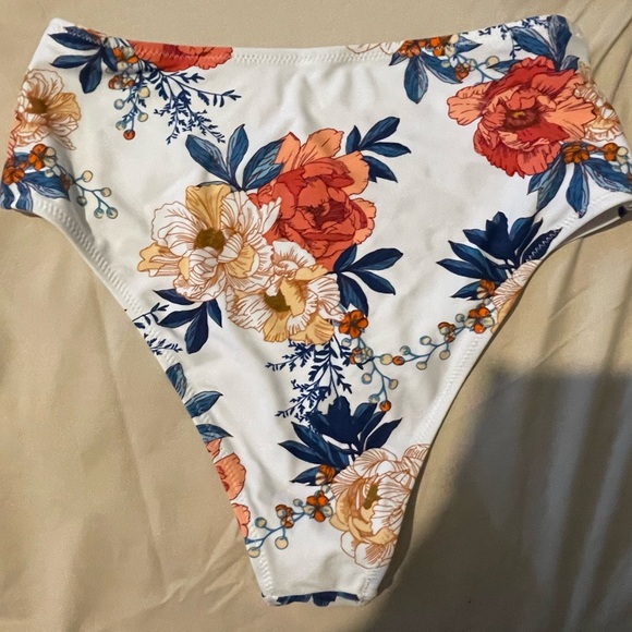 Floral High Waisted Cheeky Swimsuit - Picture 2 of 2